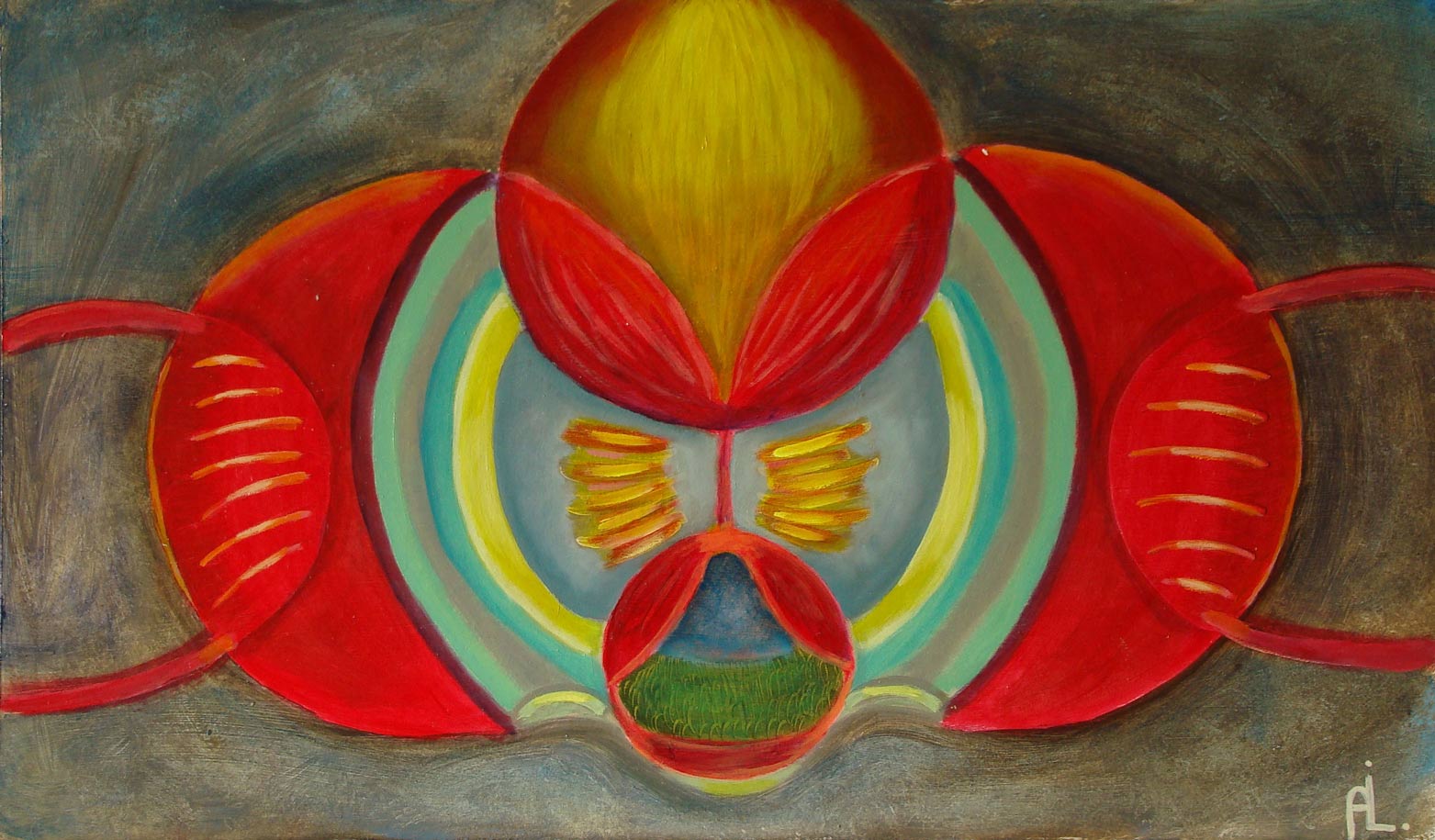 2022-3. Imagine 2. <br>29,5x50cm. Olieverf op MDF. </br>